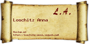Loschitz Anna névjegykártya